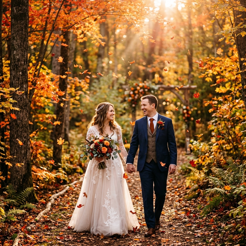Fall Wedding Snap Golden Hour